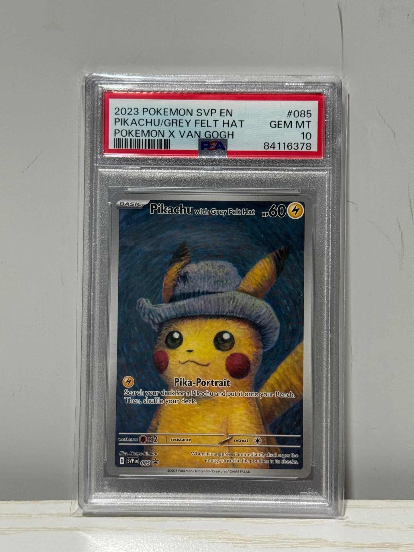 Pokemon TCG - PSA10 Pikachu with Grey Felt Hat Promo #085 CardNoya