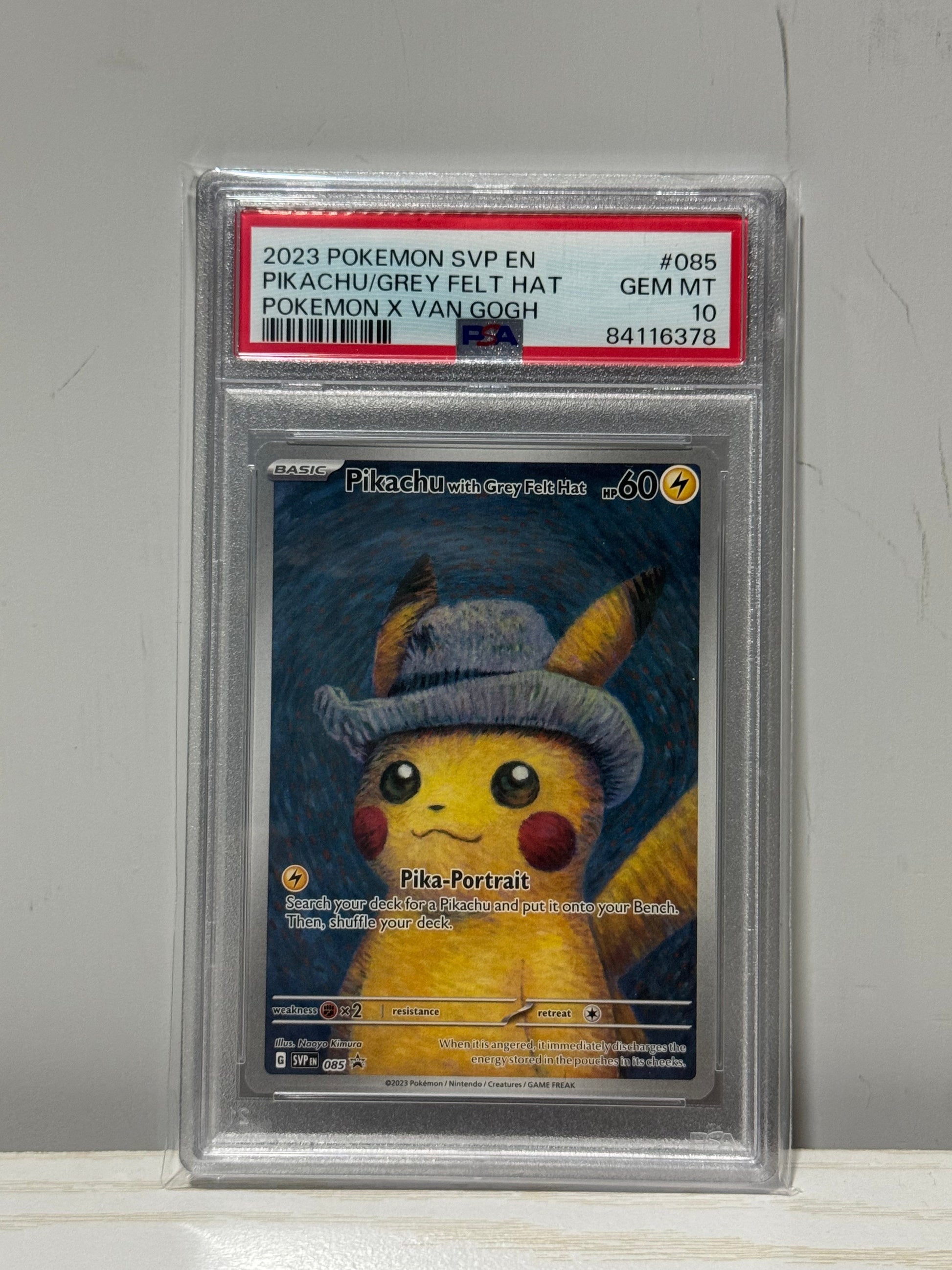 Pokemon TCG  - PSA10 Pikachu with Grey Felt Hat Promo #085 CardNoya