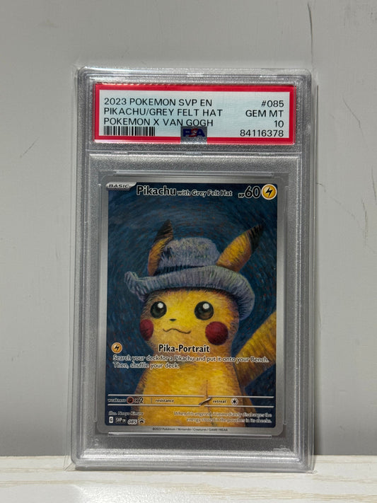 Pokemon TCG  - PSA10 Pikachu with Grey Felt Hat Promo #085 CardNoya